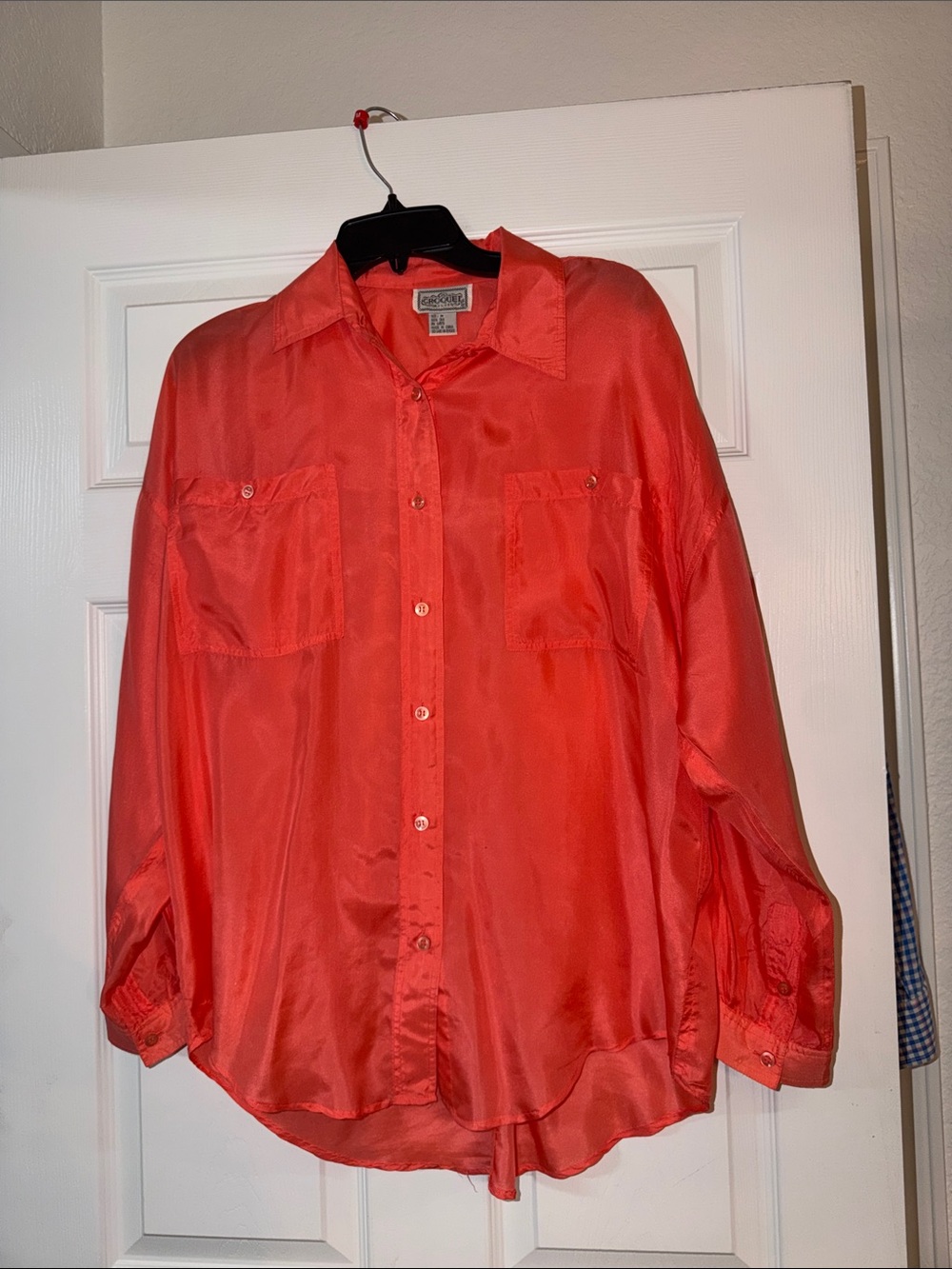 Croquet Club 100% Silk Button-Front Blouse